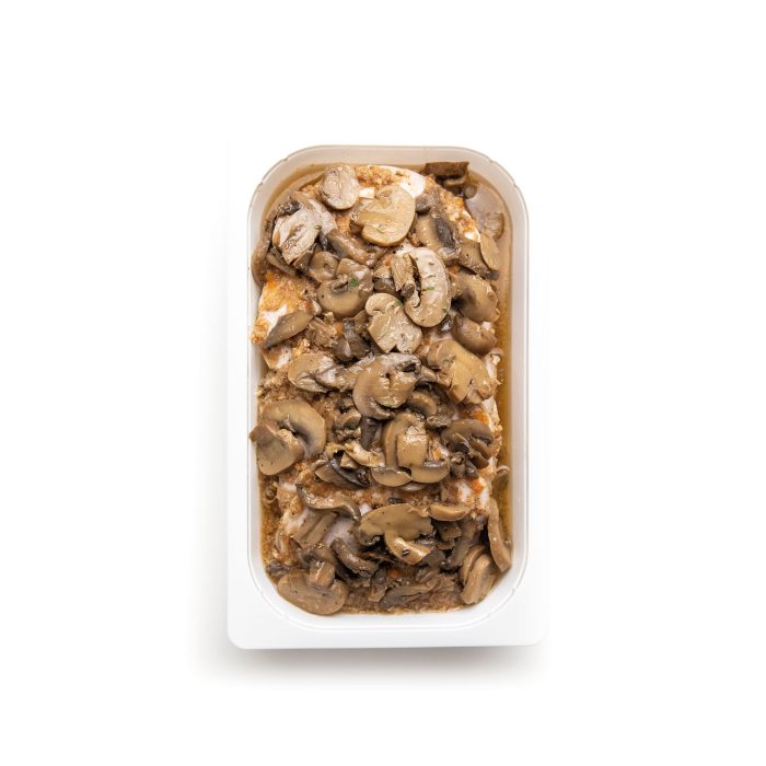 Fesa di tacchino in salsa e funghi